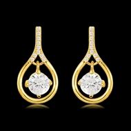 Copper Or Brass Cubic Zirconia Dangle Earrings With Full Guarantee