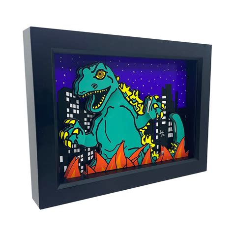 Godzilla Art Print Godzilla Artwork 3D Art Horror Print Godzilla Print ...