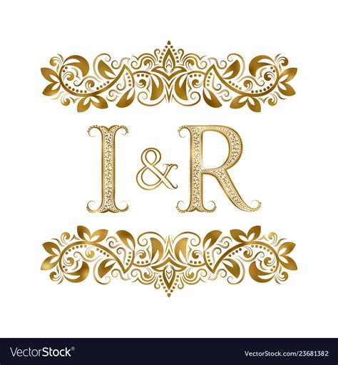 I And R Vintage Initials Logo Symbol The Letters Vector Image