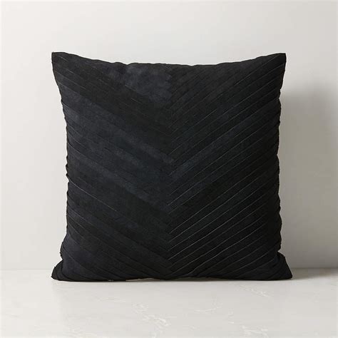 Kerro Black Woven Suede Throw Pillow With Feather Down Insert