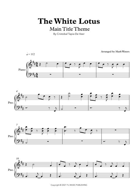 White Lotus The Main Title Theme Arr Mark Waters By Cristobal