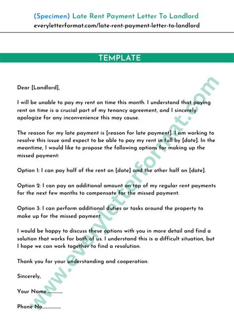 Sample Late Rent Payment Letter To Landlord