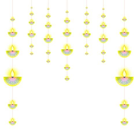 Deepawali Decorative Hanging Diya Garland Diwali Diya Garland Png