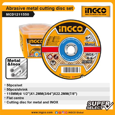 Ingco Abrasive Metal Cutting Disc Set Mcd Albirco