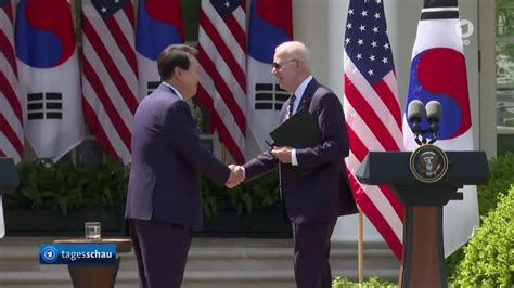 Us Pr Sident Biden Und S Dkoreas Staatschef Yoon Zeigen Sich