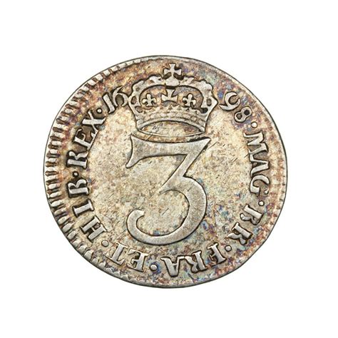 William III AD 1694 1702 Silver Threepence AD 1698 Maundy Coinage