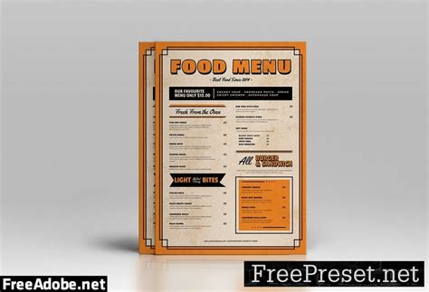 retro food menu kcklgpw