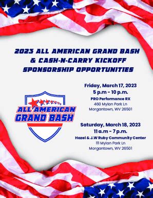 Fillable Online All American Grand Bash Home Fax Email Print Pdffiller