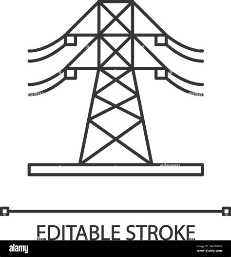 Hohe Spannung Elektrische Leitung Linear Symbol Powerline D Nne Linie