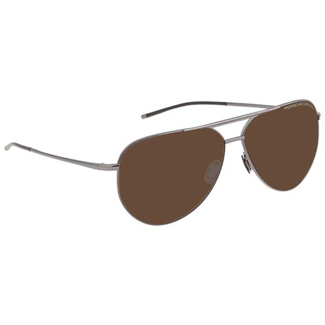 Porsche Design Liquid Titanium Brown Aviator Sunglasses For Men Lyst