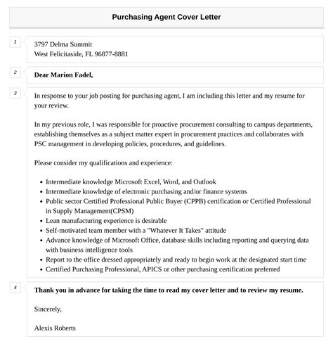 Purchasing Agent Cover Letter Velvet Jobs