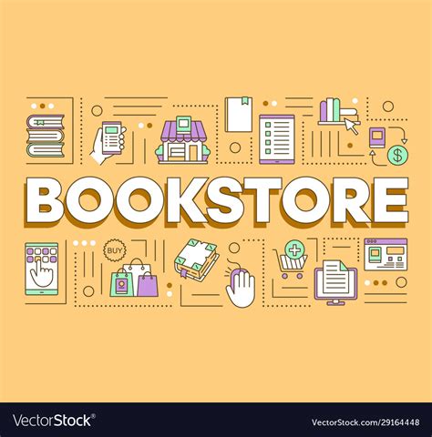 Bookstore word concepts banner buying books Vector Image