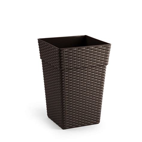 Maceta Rattan Cuadrada Alta 20 Cm Plastic Forte