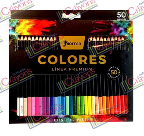 COLORES NORMA PREMIUM 50 PIEZAS Papeleria Crayons