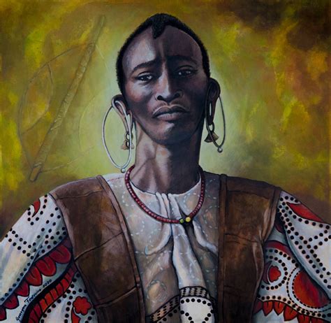 Maasai Warrior Painting By Grazyna Federico Artmajeur