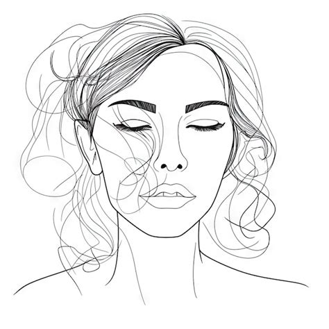 Premium AI Image Continuous Line Drawing Of A Modern Woman S Face