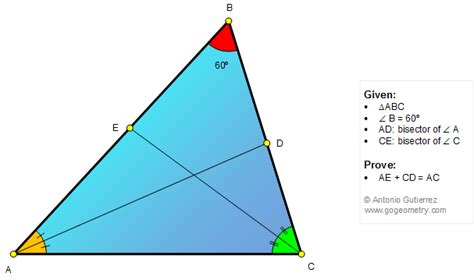 Geometry Problem 1303 Triangle 60 Degrees Angle Bisector