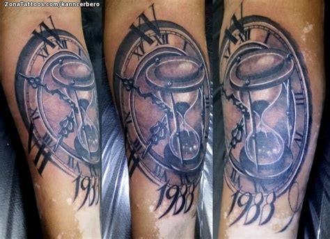 Tattoo Of Clocks Hourglass