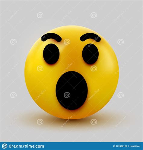 Emoji Surpreendido Isolado Em Fundo Branco Chocou Emoticon Ilustra O