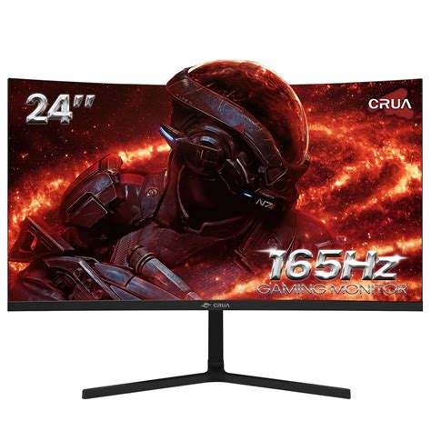 CRUA 24" 144Hz/165Hz Curved Gaming Monitor - FHD 1080P Frameless Computer Monitor, AMD FreeSync ...