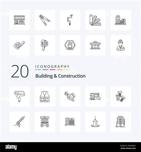 20 Building And Construction Line Icon Pack Like Lift Crane