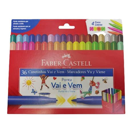 Caneta Hidrograficas Vai E Vem Cores Faber Castell Casas Bahia