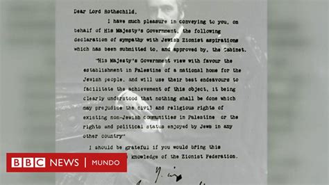 Declaración Balfour Cómo Una Carta Escrita Hace 100 Años Cambió El