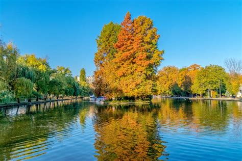 Chios Lake in the Cluj-Napoca Central Park on a Beautiful Autumn Sunny ...