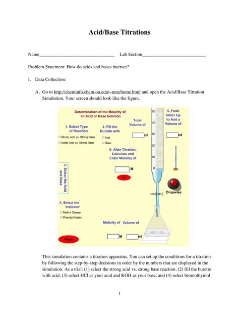 Pdf Acid Base Titrations Oklahoma State University