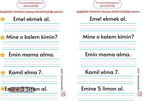 M Sesi Okuma Yazma Etkinliği Eduhol Etkinlik İndir Oyun Oyna Test