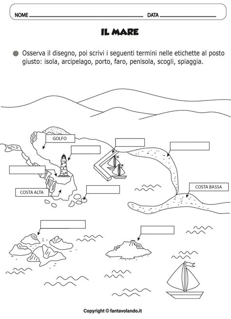 Schede Didattiche Di Geografia Il Mare Fantavolando Geografia