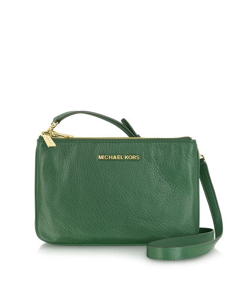 Lyst Michael Kors Bedford Gusset Crossbody Bag In Green