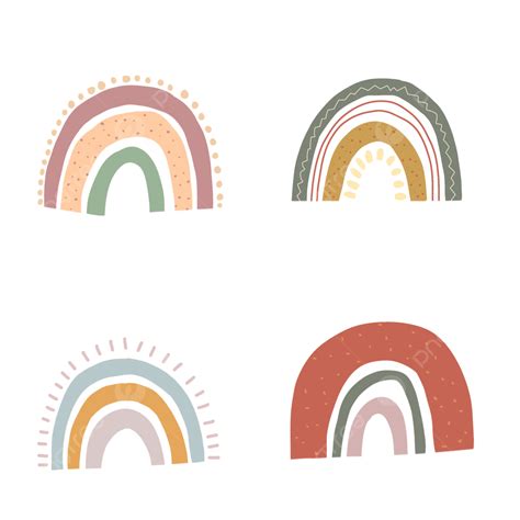 Linda Colección De Arcoíris Boho PNG dibujos Arcoiris Boho Lindo