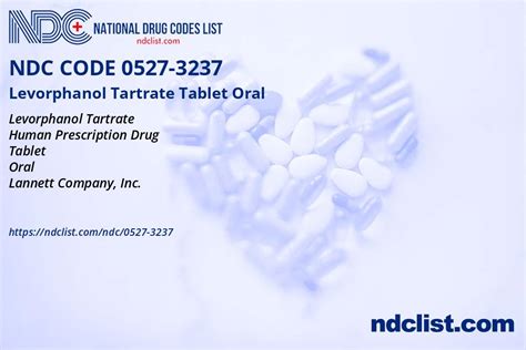 Ndc 0527 3237 Levorphanol Tartrate Tablet Oral