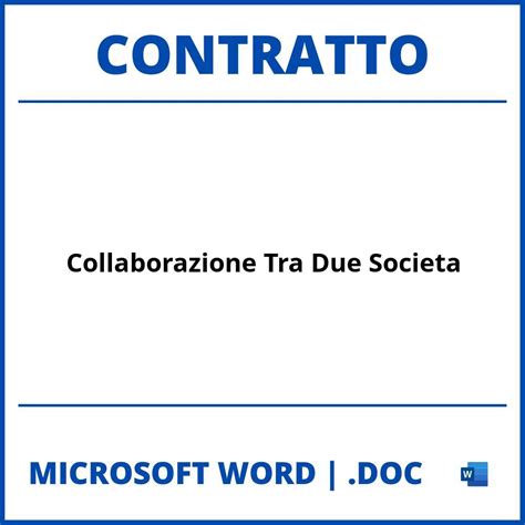 Fac Simile Contratto Di Collaborazione Tra Due Società