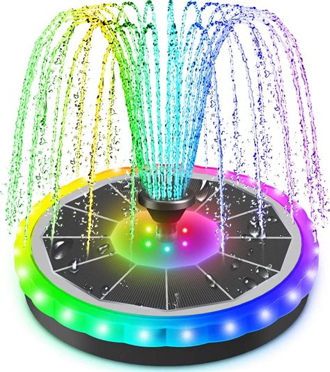 SZMP Fontaine Solaire Exterieure avec 30 LEDs Colorée 4W 2023 Nouveau