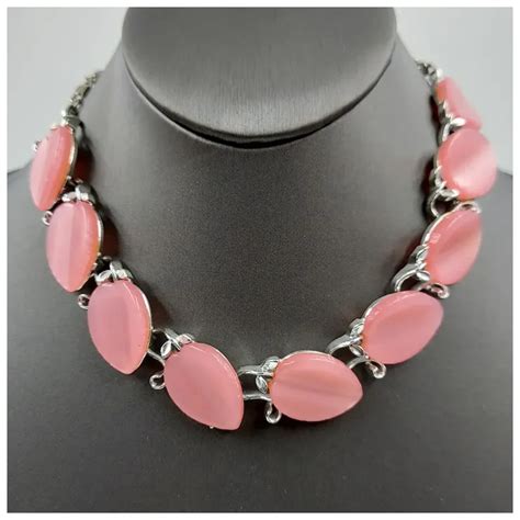 Vintage Lisner Pink Thermoset Choker Necklace Ruby Lane