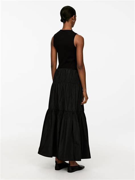 Tiered Maxi Skirt Black Arket Gb