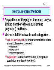 Reimbursement Principles Gapenski Pptx Reimbursement Methods