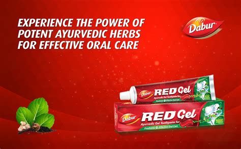 Dabur Red Gel Ayurvedic Toothpaste 2 X 150g Value Pack Enriched