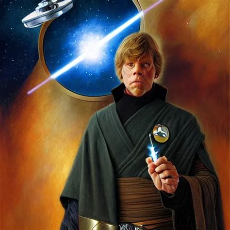 A Portrait Of Luke Skywalker In A Starfleet Uniform Stable Diffusion