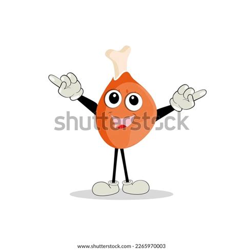 Fried Chicken Leg Cartoon Character Roast Stock Vector Royalty Free