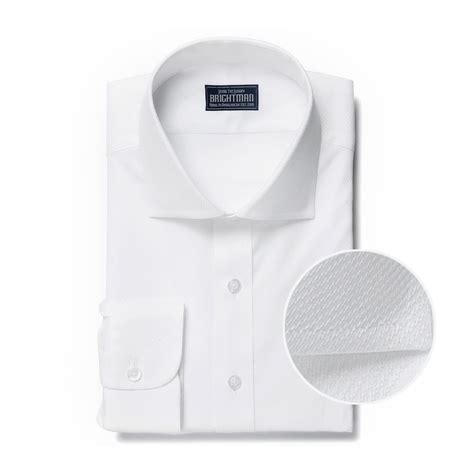 White Dot Textured Cotton Dress Shirt - Brightman