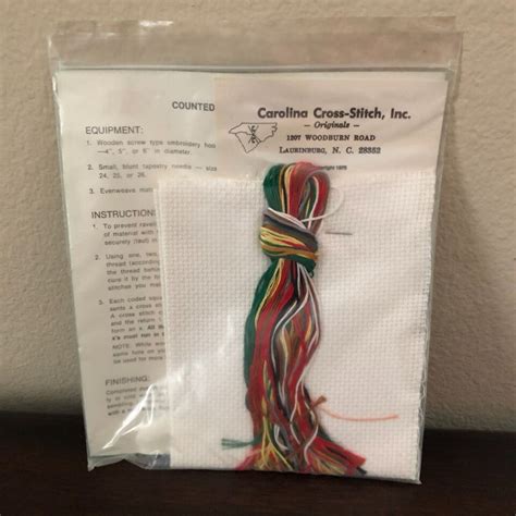 Carolina Cross Stich Vintage Nwt Christmas Cross Stich Kit Pillow Trim