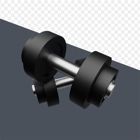 Premium PSD Black Dumbbell 3d Illustration