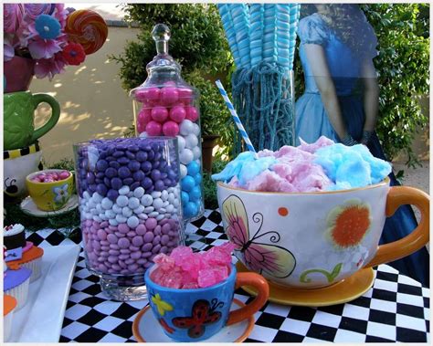 Alice In Wonderland Mad Tea Party Candy Buffet Birthday Party Ideas