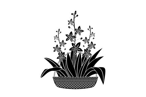 Spring Basket Flower 13 Solid Icon Graphic By Raysaozora · Creative Fabrica