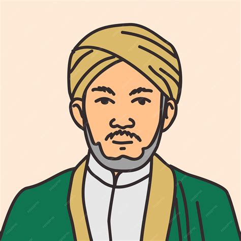 Premium Vector Illustration Of A Muslim Cleric Academic Scholar With