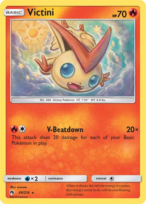 Victini Lost Thunder Pokemon Card Pikawiz