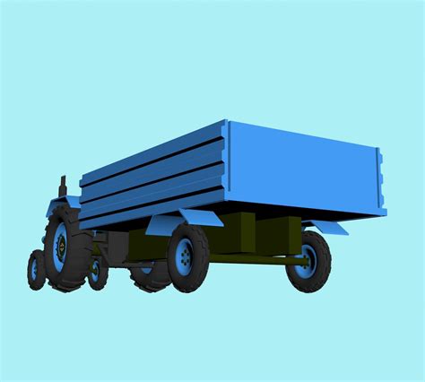 Cartoon Tractor Trailer 3D - TurboSquid 2162169